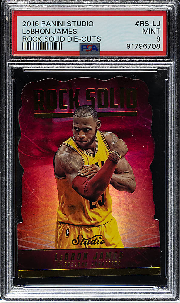 2016-2017 Panini Studio Rock Solid Basketball #RS-LJ LeBron James PSA MINT 9
