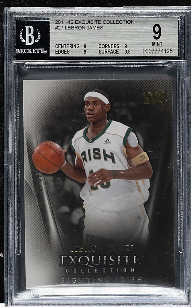 2011-2012 Upper Deck Exquisite Collection #27 LeBron James #62/99 BGS MINT 9