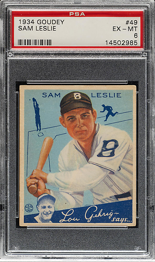 1934 R320 Goudey #49 Sam Leslie PSA EX-MT 6