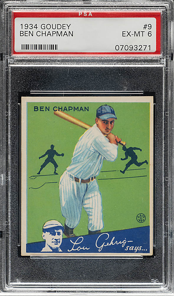 1934 R320 Goudey #9 Ben Chapman PSA EX-MT 6