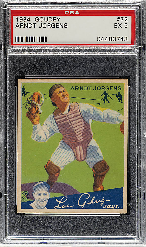 1934 R320 Goudey #72 Arndt Jorgens PSA EX 5