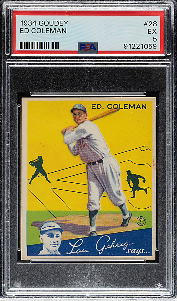 1934 R320 Goudey #28 Ed Coleman PSA EX 5