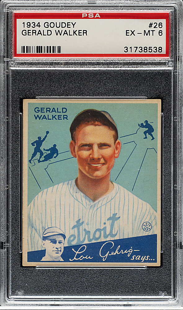 1934 R320 Goudey #26 Gerald Walker PSA EX-MT 6