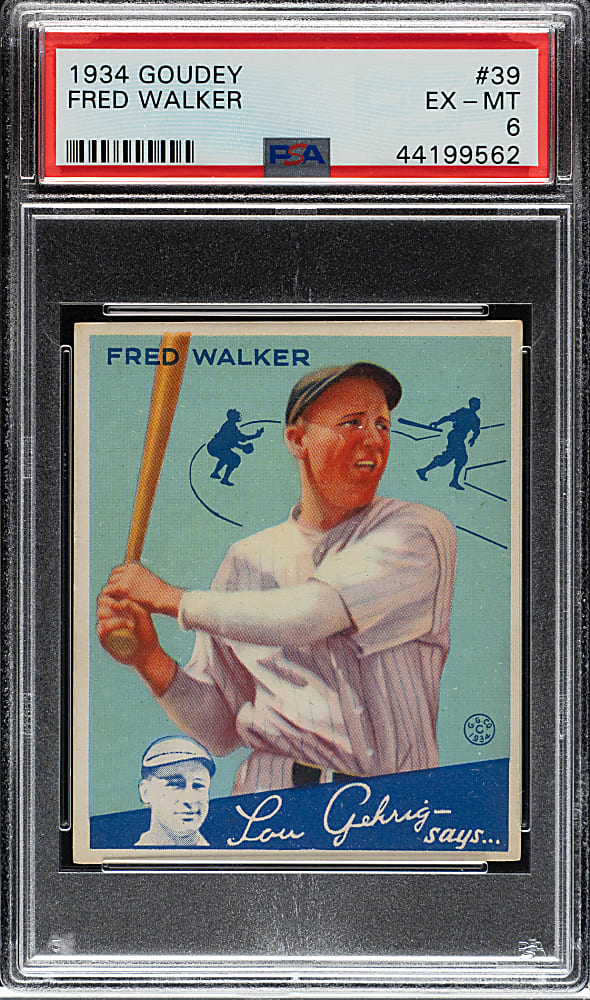 1934 R320 Goudey #39 Fred Walker PSA EX-MT 6