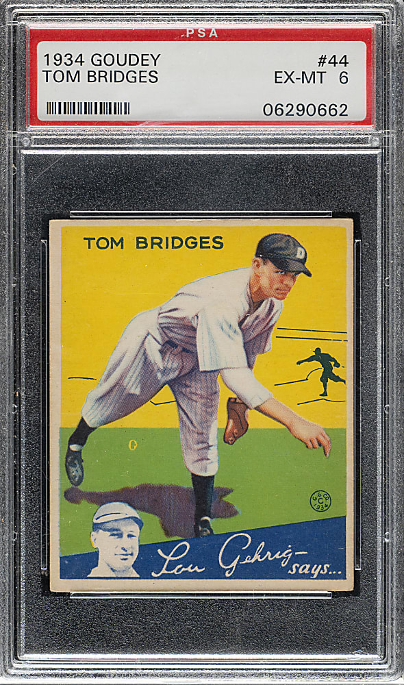 1934 R320 Goudey #44 Tom Bridges PSA EX-MT 6
