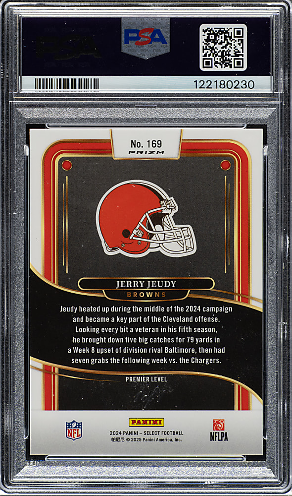 2024 Panini Select Football #169 Jerry Jeudy Black Prizm #1/1 PSA MINT 9