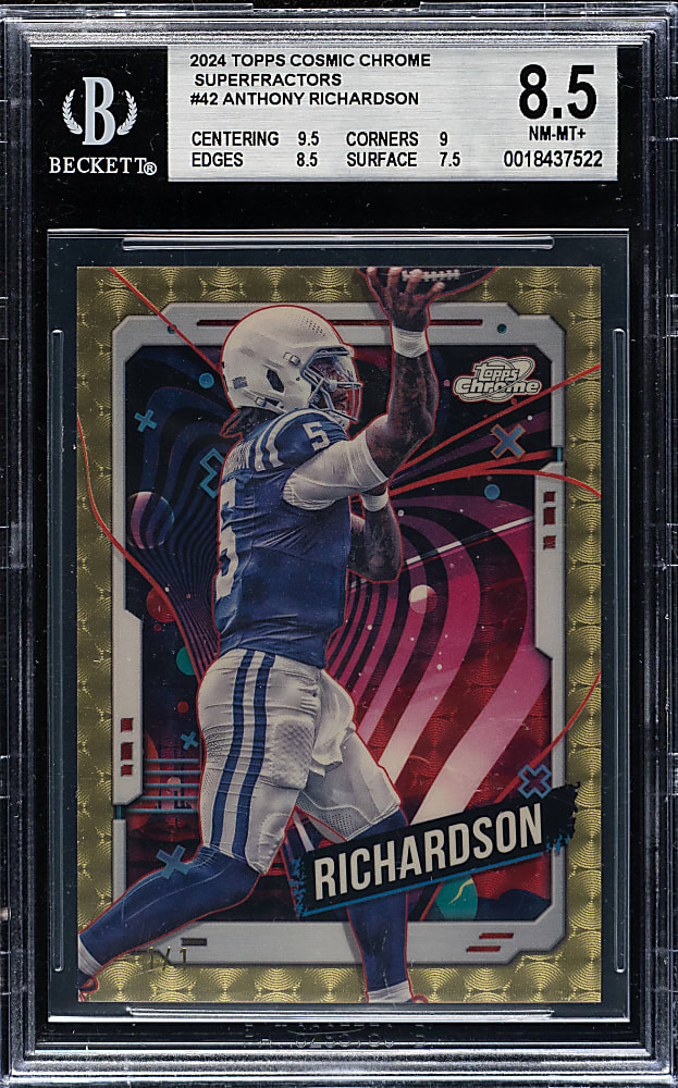 2024 Topps Chrome Cosmic Superfractors Football #42 Anthony Richardson #1/1 BGS NM-MT+ 8.5