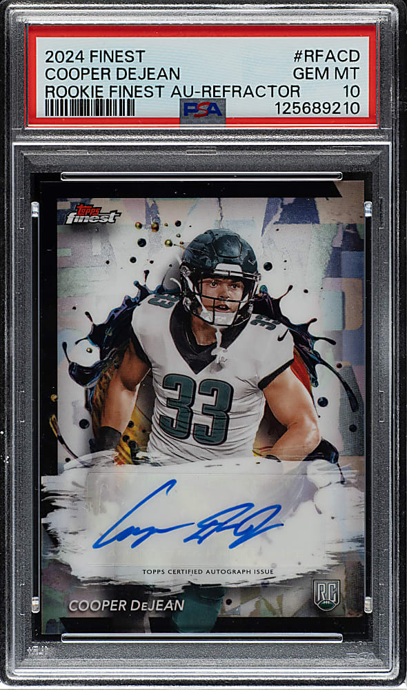 2024 Topps Finest Rookie Autographs Football #RFA-CD Cooper DeJean Refractor PSA GEM MINT 10