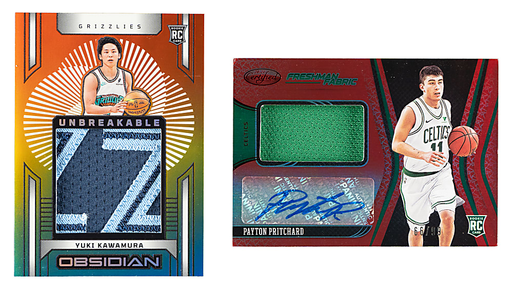 2020 and 2024 Panini Basketball Relic and Signature Payton Pritchard and Yuki Kawamura Pair - Serial Numbered to 99 and 15
