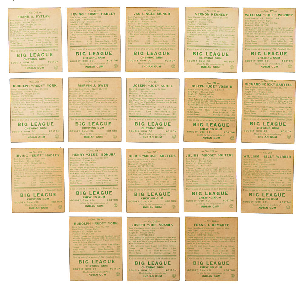 1938 R323 Goudey "Heads-Up" Collection (22)