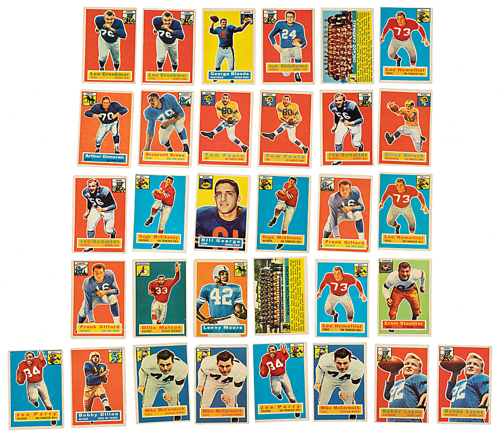 1956 Topps Football Partial Set (89/120) Plus Checklist, Five Contest Cards, and 27 Duplicates