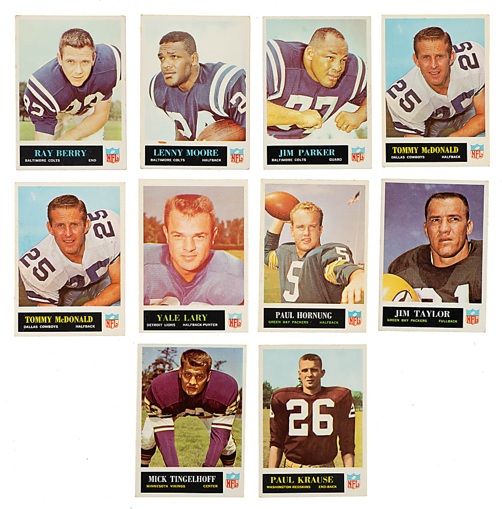 1965 Philadelphia Football Collection (105) Including Paul Wafield Rookie and Jim Brown