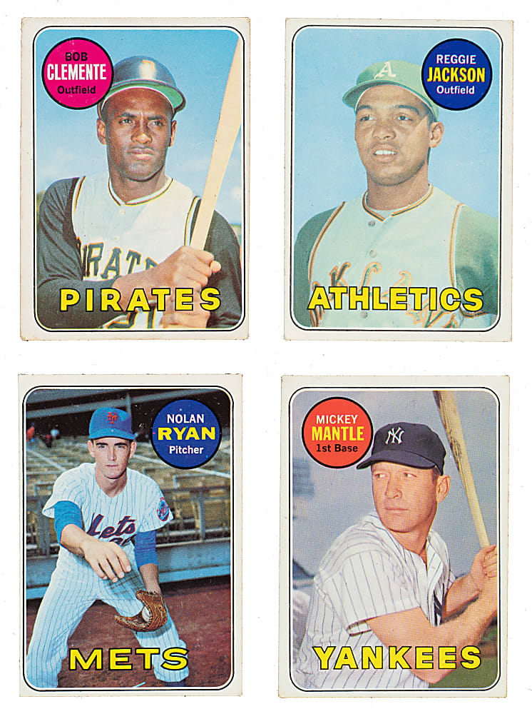 1969 Topps Partial Set (422/664) Including Mickey Mantle, Nolan Ryan, and Reggie Jackson Rookie
