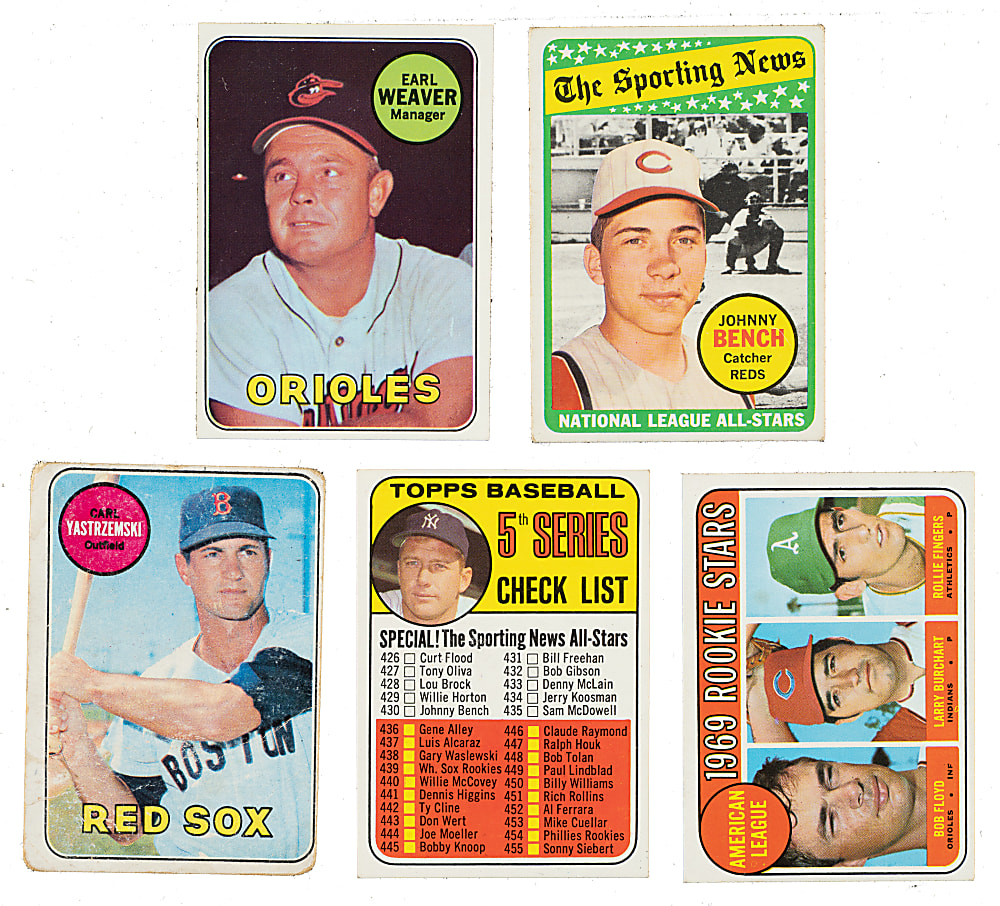 1969 Topps Partial Set (422/664) Including Mickey Mantle, Nolan Ryan, and Reggie Jackson Rookie