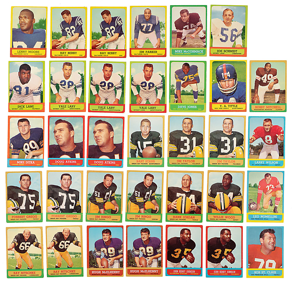 1963 Topps Football Partial Set (94/170) Plus 38 Duplicates