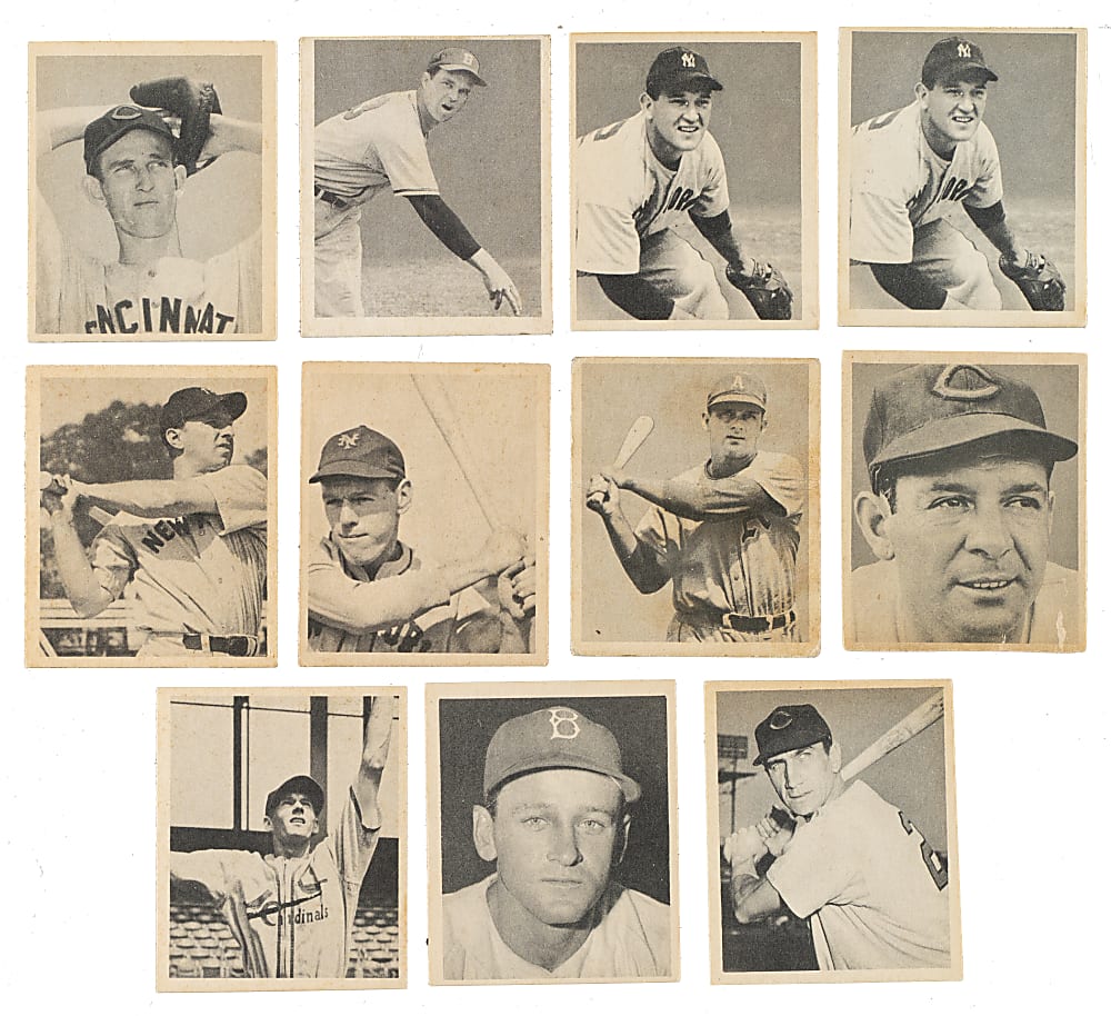 1948 Bowman Collection (15) Including Bob Feller and Two Johnny Sain Rookies