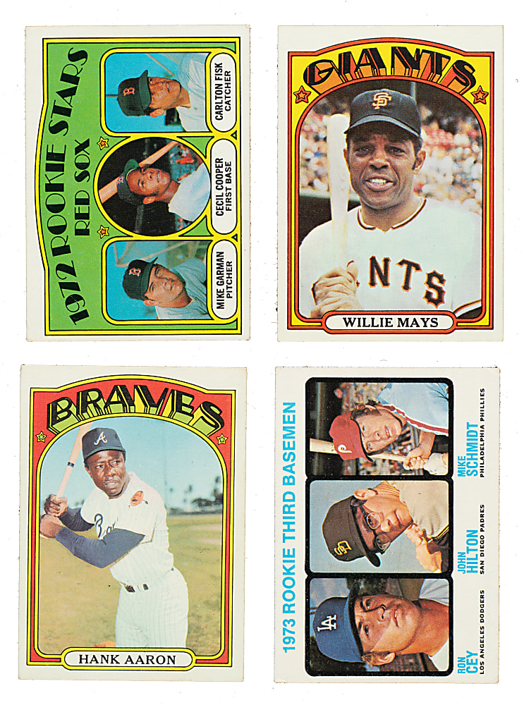 1972 to 1977 Topps Collection (447) with 57 Hall of Famers Including Dawson, Eckersley, Fisk, and Schmidt Rookies