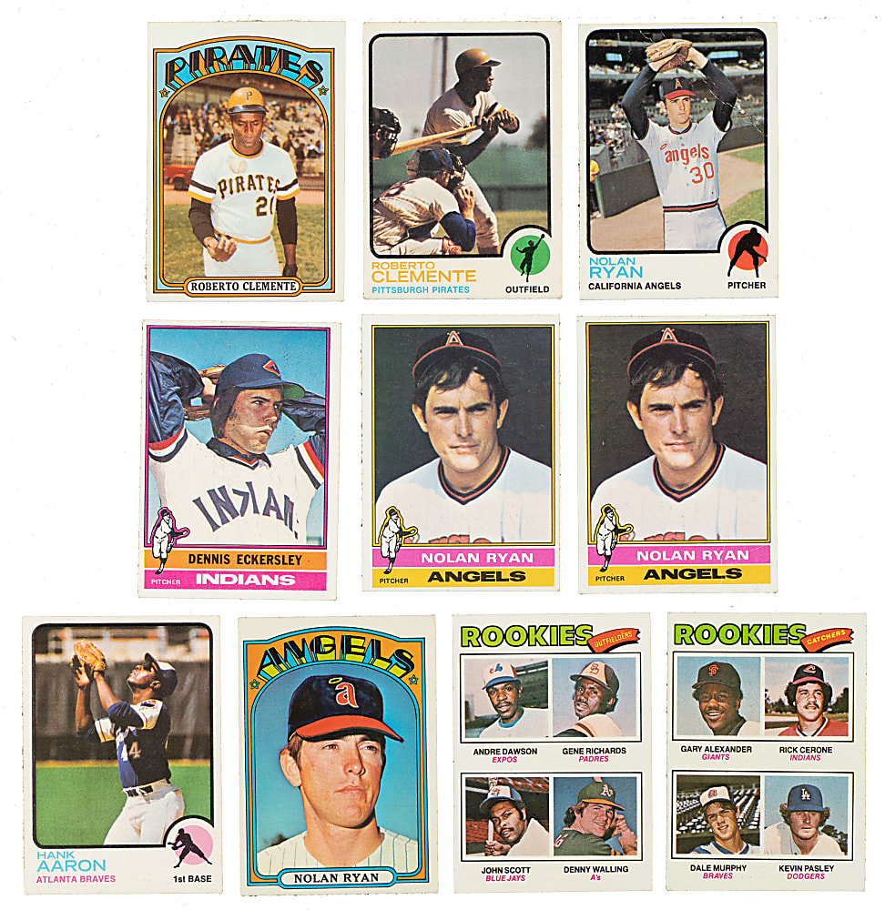 1972 to 1977 Topps Collection (447) with 57 Hall of Famers Including Dawson, Eckersley, Fisk, and Schmidt Rookies