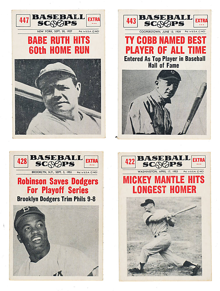 1961 Nu-Card Baseball Scoops Partial Set (55/80) Plus 38 Duplicates