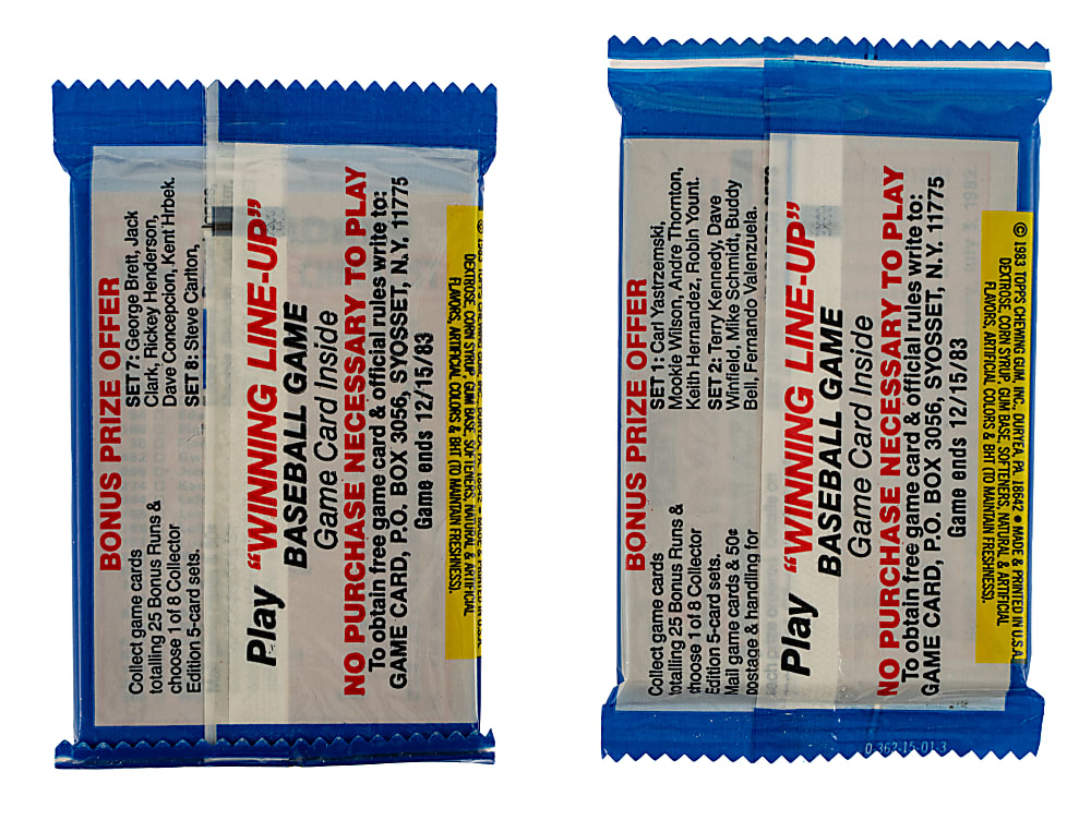 1983 Topps "Michigan Test" Unopened Wax Pack Pair