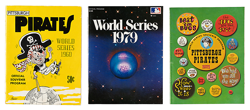 1960, 1971, and 1979 Pittsburgh Pirates World Series Program Trio