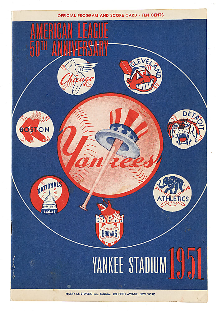 June 16, 1951 New York Yankees (vs. Detroit Tigers) Program - Mickey Mantle Rookie Season