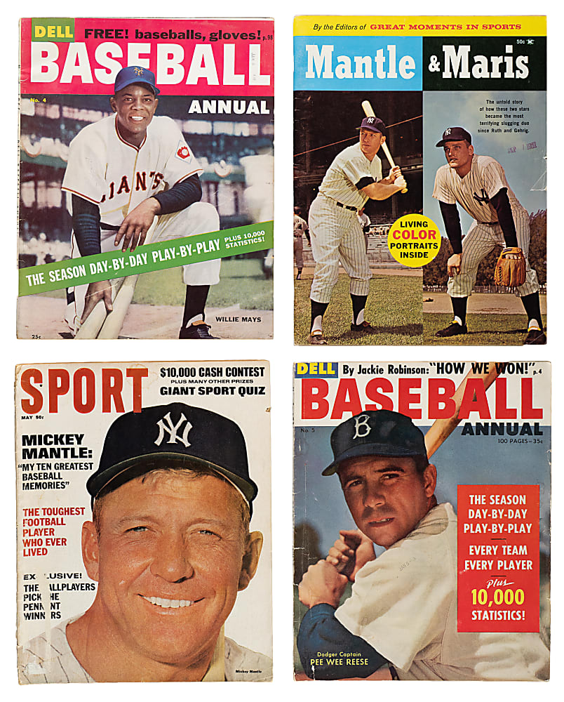 1941 to 1967 Baseball Magazine Collection (30) Including Nine Mickey Mantle on Cover