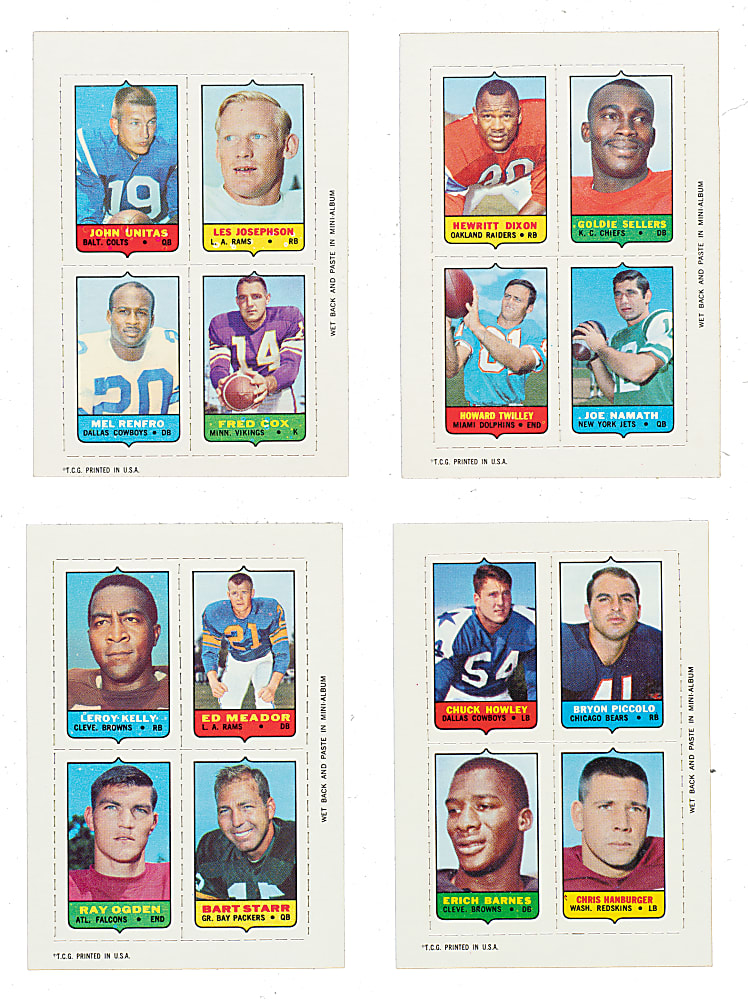 1969 Topps Football 4-in-1 Complete Set (66) Plus Complete Set of Mini-Albums (26)
