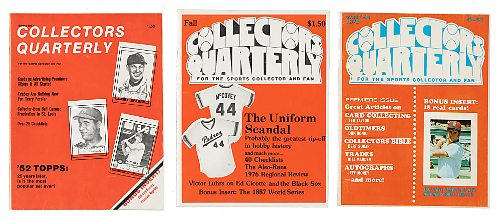 1975 to 1987 Hobby Publication Collection (13) Including The Trader Speaks, Bert Sugar, and Lew Lipset
