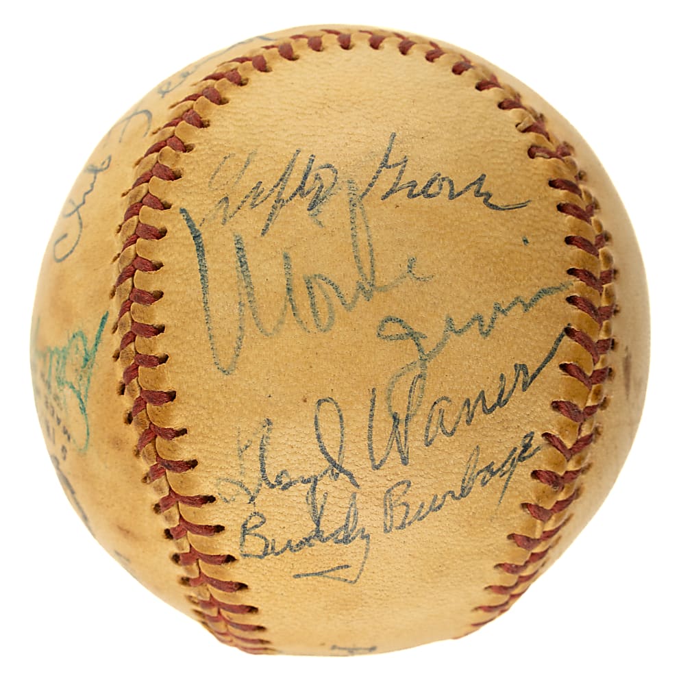 Hall of Fame and Stars Multi-Signed Baseball with Lloyd Waner, Lefty Grove, and Monte Irvin - JSA