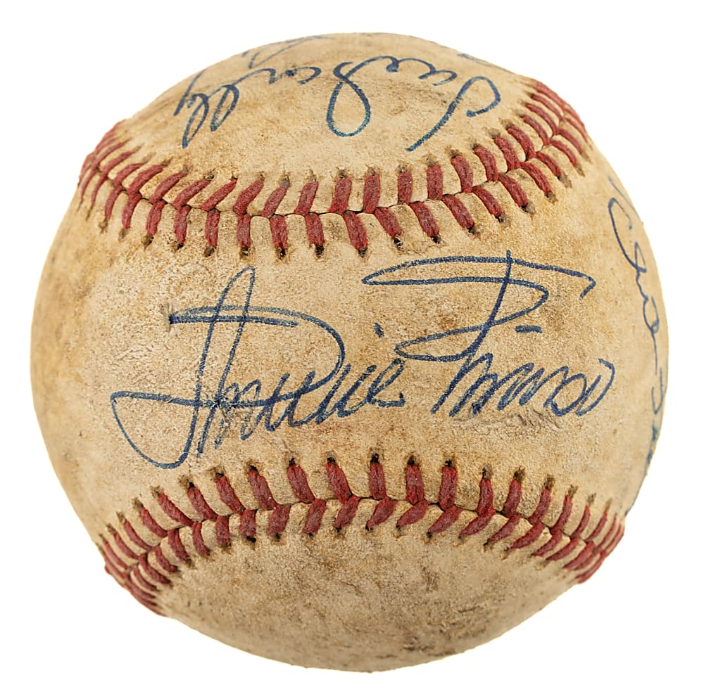 Hall of Fame and Stars Multi-Signed Baseball with Minnie Minoso, Vin Scully, and Monte Irvin