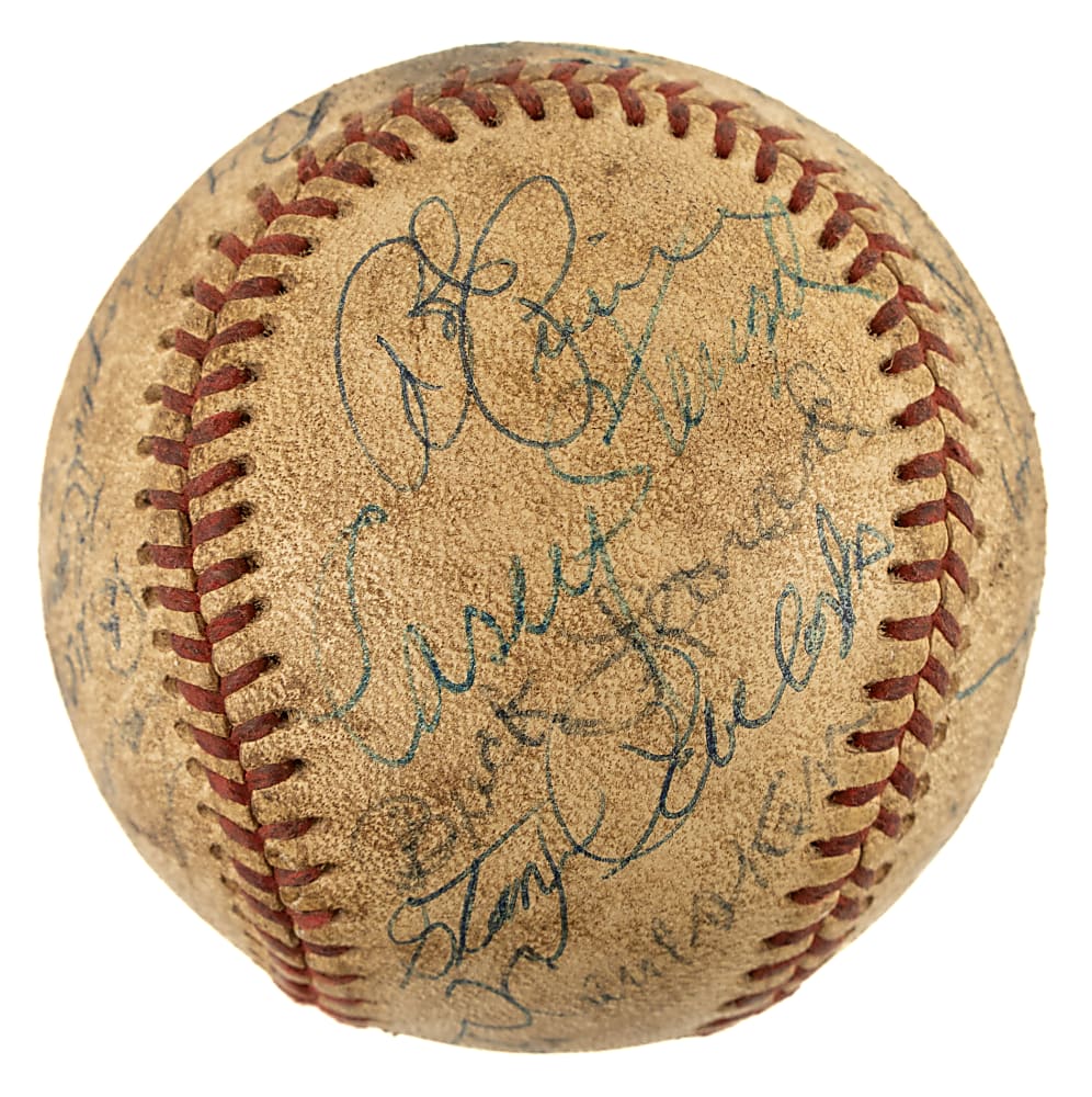 Hall of Fame and Stars Multi-Signed Baseball with Casey Stengel, Stan Musial, and Hank Greenberg - JSA