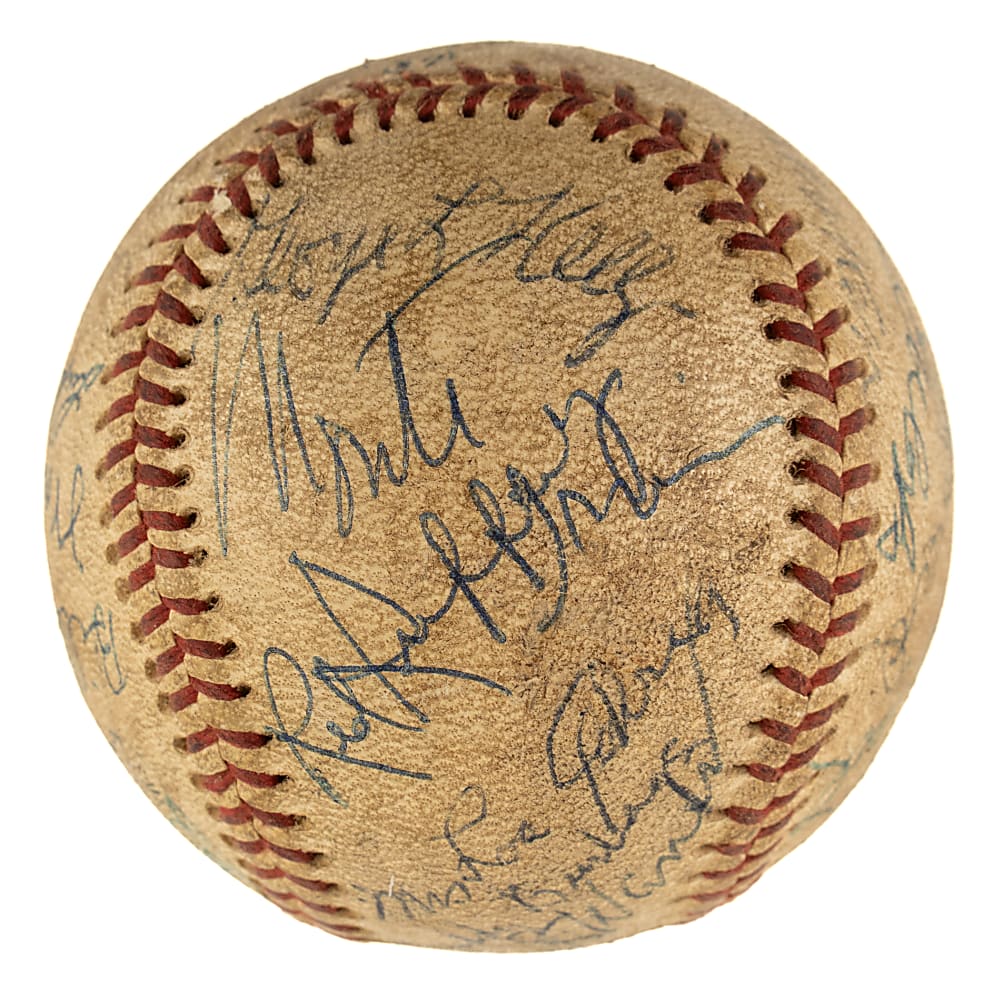Hall of Fame and Stars Multi-Signed Baseball with Casey Stengel, Stan Musial, and Hank Greenberg - JSA