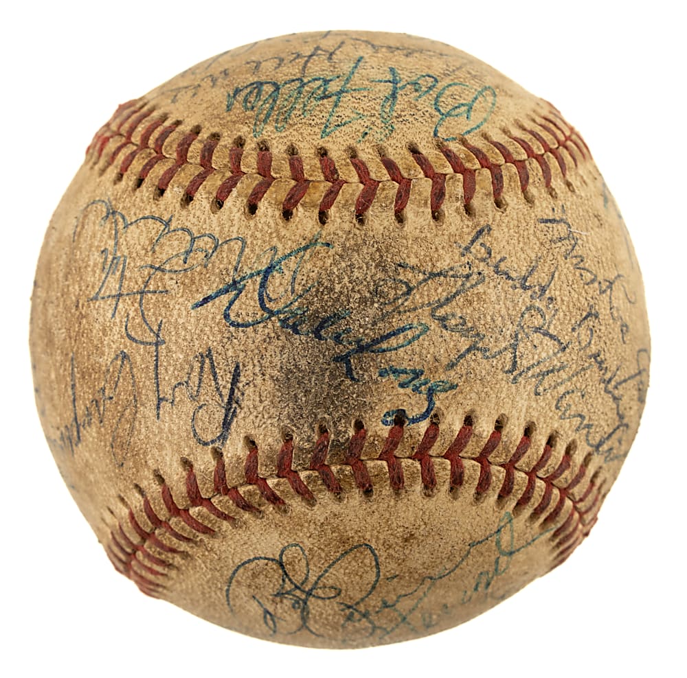 Hall of Fame and Stars Multi-Signed Baseball with Casey Stengel, Stan Musial, and Hank Greenberg - JSA