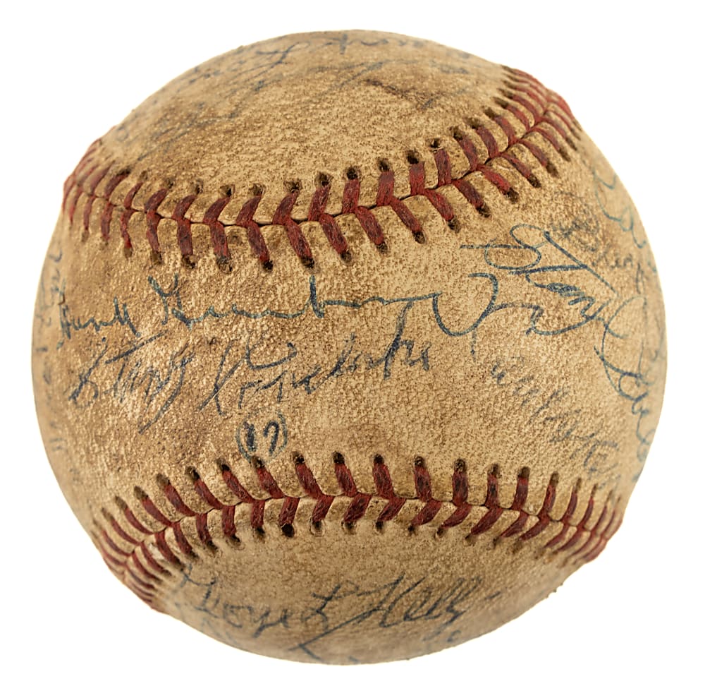 Hall of Fame and Stars Multi-Signed Baseball with Casey Stengel, Stan Musial, and Hank Greenberg - JSA