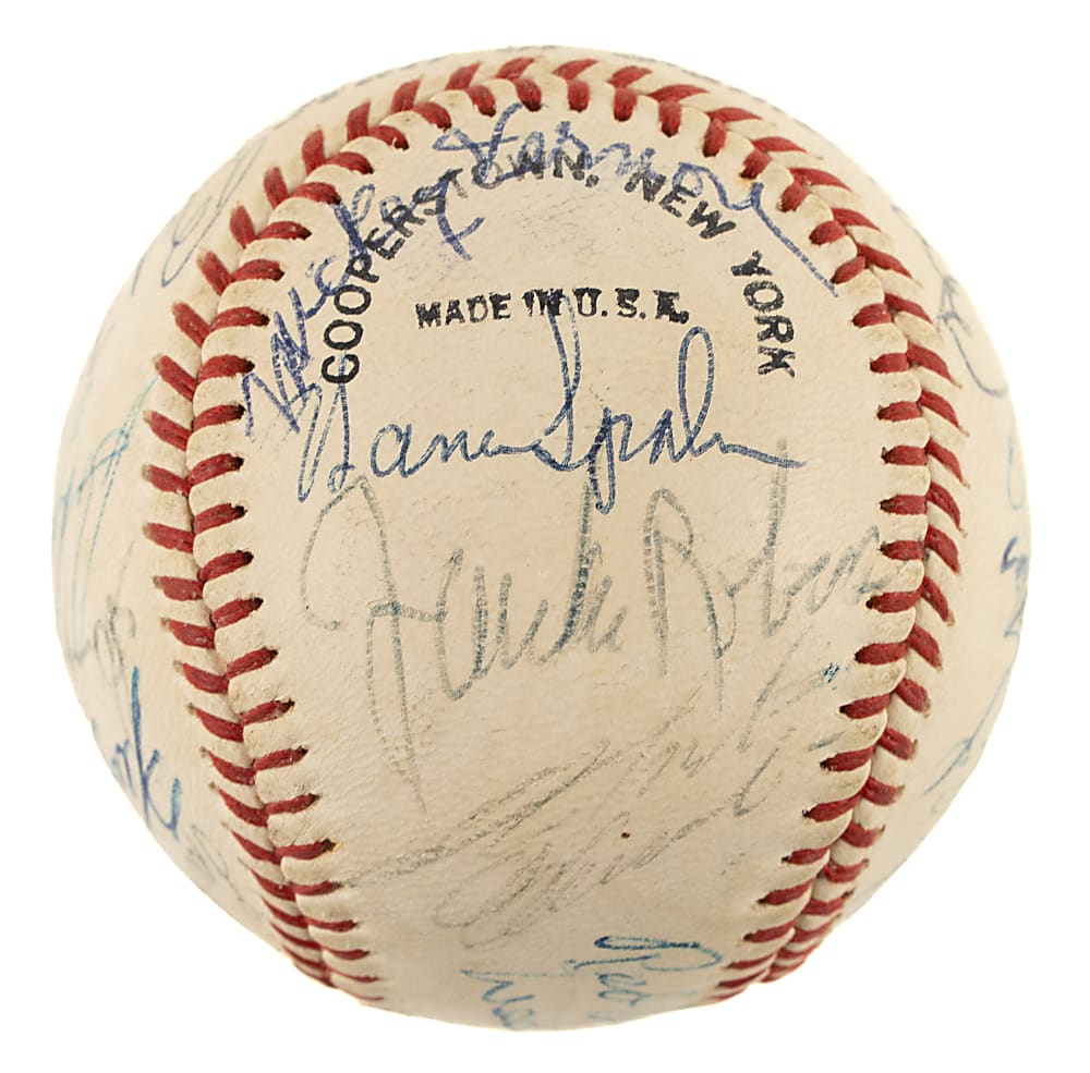 Hall of Fame and Stars Multi-Signed Baseball with Roberto Clemente, Jackie Robinson, and Hank Greenberg - JSA