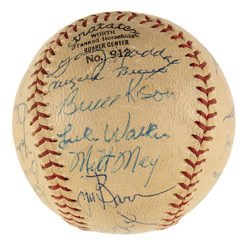 Hall of Fame and Stars Multi-Signed Baseball with Juan Marichal, Bobby Bonds, and Dave Kingman
