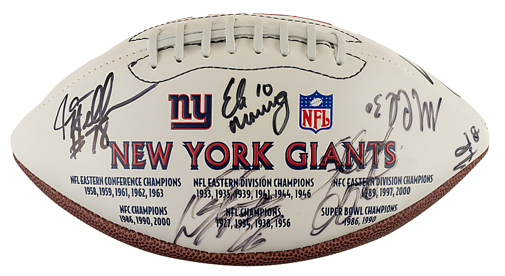 New York Giants Multi-Signed Football with Eli Manning