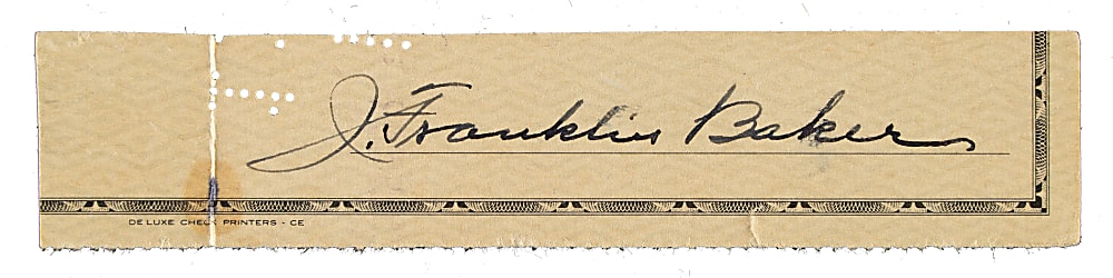 Frank "Home Run" Baker Cut Signature - JSA
