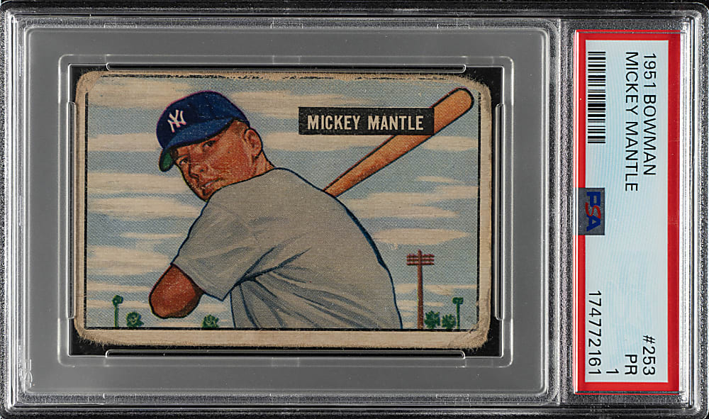 1951 Bowman #253 Mickey Mantle Rookie PSA POOR 1