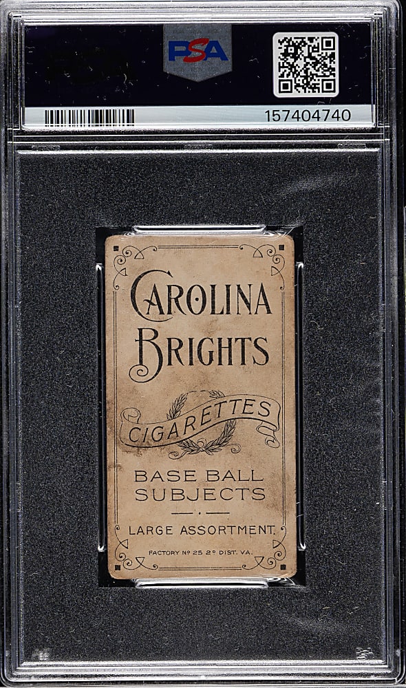 1909-1911 T206 White Border Topsy Hartsel PSA GOOD 2 - Carolina Brights Back