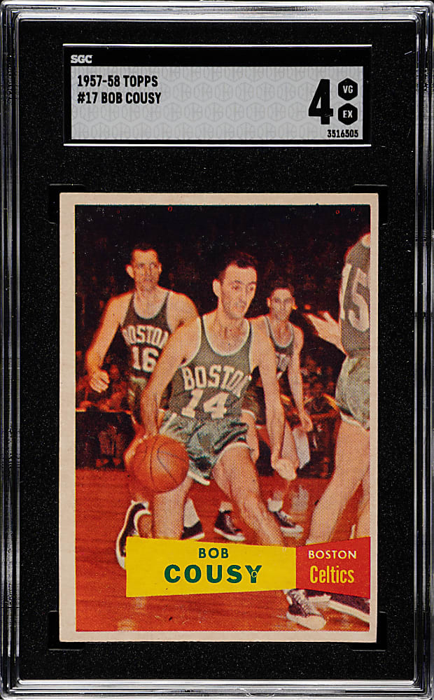 1957-1958 Topps Basketball #17 Bob Cousy Rookie SGC VG/EX 4
