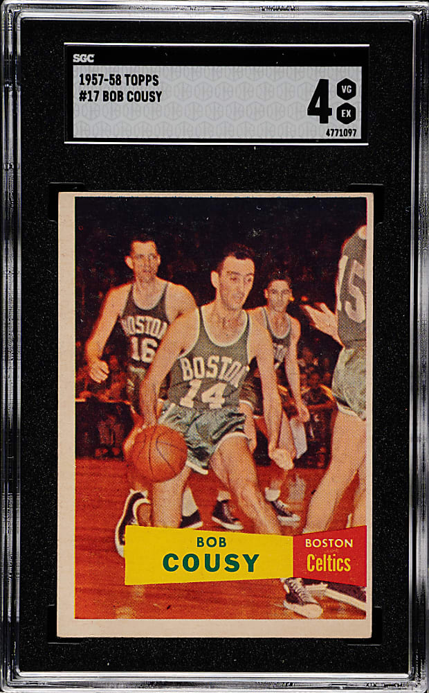 1957-1958 Topps Basketball #17 Bob Cousy Rookie SGC VG/EX 4