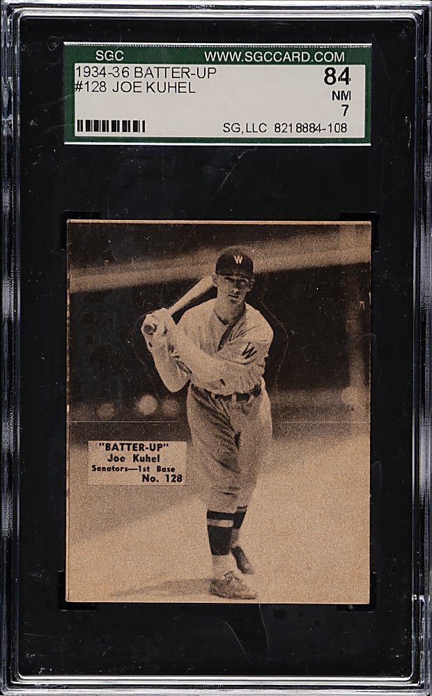 1934-1936 R318 Batter-Up #128 Joe Kuhel SGC NM 84