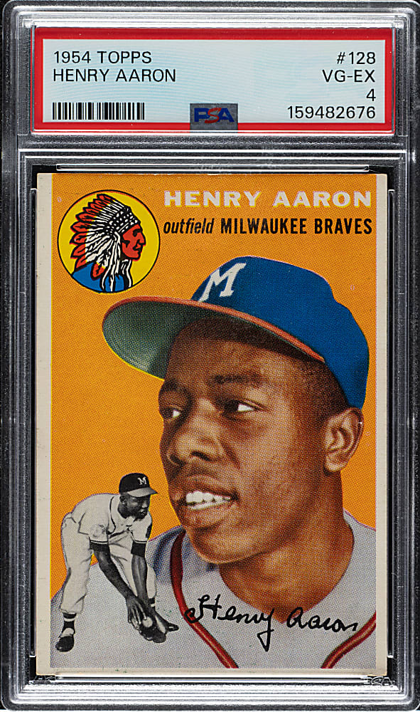 1954 Topps #128 Hank Aaron Rookie PSA VG-EX 4