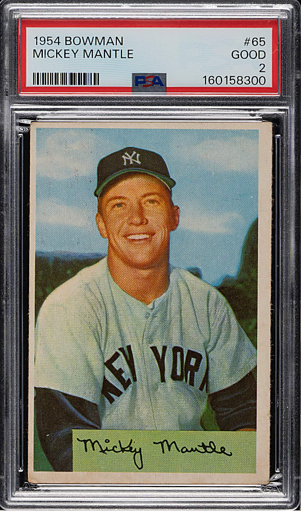 1954 Bowman #65 Mickey Mantle PSA GOOD 2