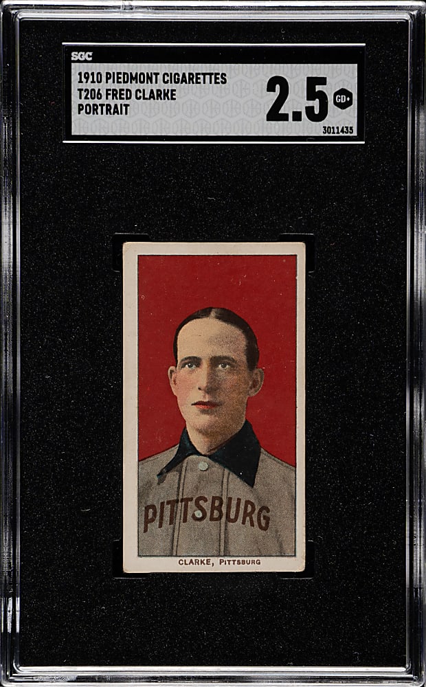 1909-1911 T206 White Border Fred Clarke Portrait SGC GOOD+ 2.5