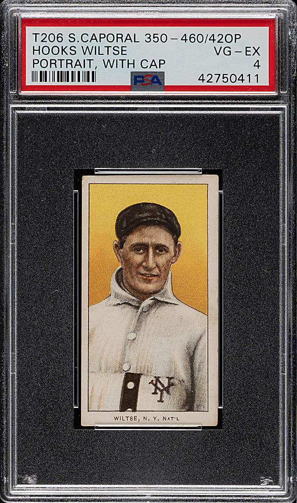 1909-1911 T206 White Border Hooks Wiltse Portrait, with Cap PSA VG-EX 4