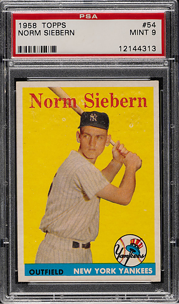 1958 Topps #54 Norm Siebern PSA MINT 9