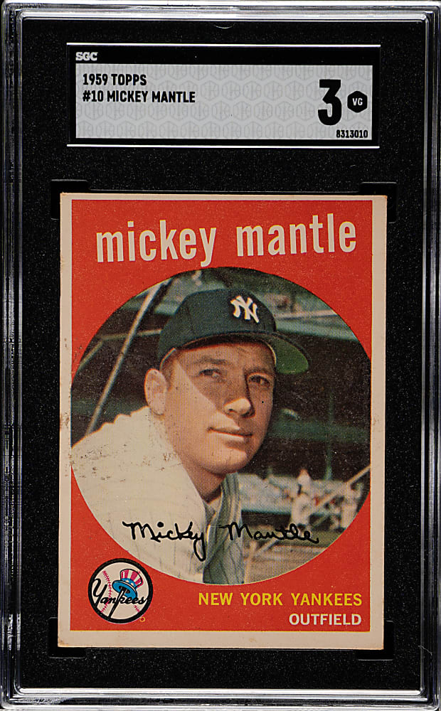 1959 Topps #10 Mickey Mantle SGC VG 3